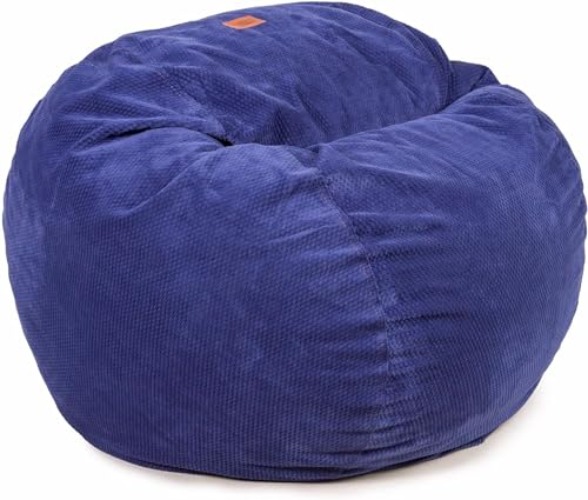 CordaRoy's Chenille Bean Bag Chair, Convertible Chair Folds from Bean Bag to Lounger, As Seen on Shark Tank, Navy - King Size - King - Navy