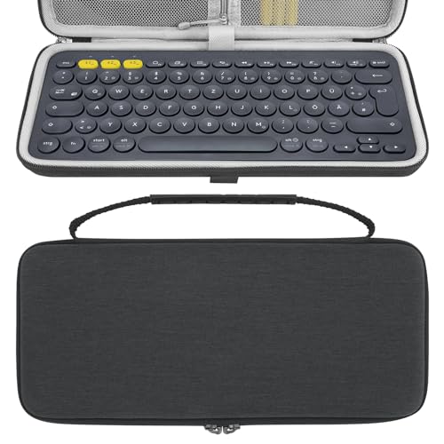 Geekria K380/K380s Multi-Device Keyboard Carrying Case, Protective Travel Bag for Small Compact Keyboard, Compatible with Logitech Pebble Keys 2 K380s, K380 Multi-Device Bluetooth (Black) - Black