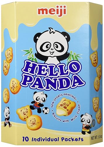 Meiji - Hello Panda Milk Cream Biscuits (Large Box) 9.1 Oz. - Milk Cream Filling - 9.1 Ounce (Pack of 1)