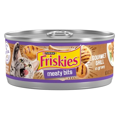 Purina Friskies Gravy Wet Cat Food, Meaty Bits Gourmet Grill - (Pack of 24) 5.5 oz. Cans
