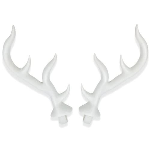BeamTeam3D Antler Horns for Headphones, Fantasy Horns in Various Colors with Self Fastener - Cosplay Antlers Ears for Gamers and Streamers (Set of 2) (White) - White