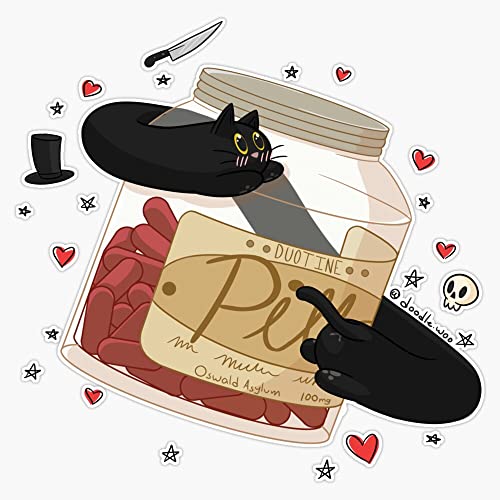 Fran Bow: Noodle Cat-Mr. Midnight Sticker Bumper Sticker Vinyl Decal 5"