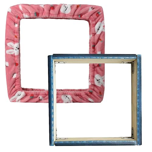 JQSH Gripper Strip Frame, Rug Hooking Frame, Punch Needle Frame, Cross Stitch Hoop, with Frame Flannel Cover (11.8*11.8 inch) - 11.8*11.8 inch