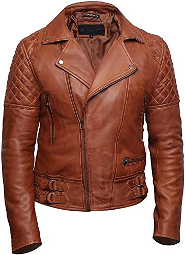 Sheep Leather Jacket Casual Distressed Vintage Tan