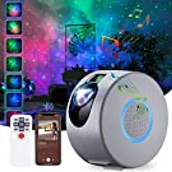 bumbur Star Projector, Galaxy Projector with LED Nebula Cloud,Star Light Projector with Remote Control for Kids Adults Bedroom/Home Theatre/Party/Game Rooms and Night Light Ambience-Grey