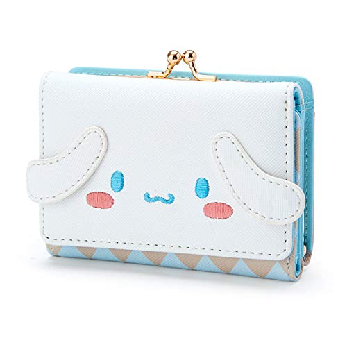 BelugaDesign Cinnamoroll Wallet | Blue White Anime Cinnamon Roll Kawaii Cute Coin Cash Pouch Purse Zipper Teens Girls Kids Women | Adorable Card Holder Clutch Wonderful Small Stuff Sweet Birthday Gift - Medium - Blue Roll