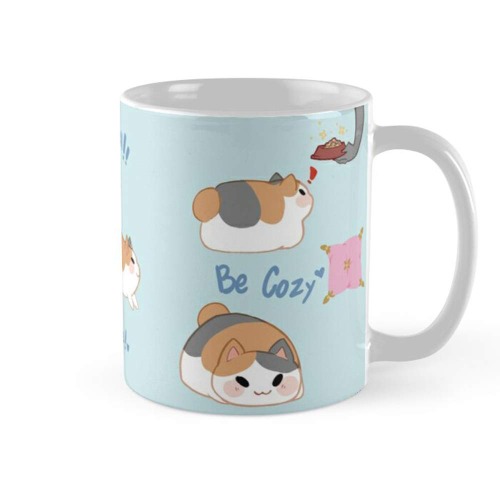 Cozy Fat Cat Coffee Mug 11oz & 15oz Ceramic Tea Cups - 
