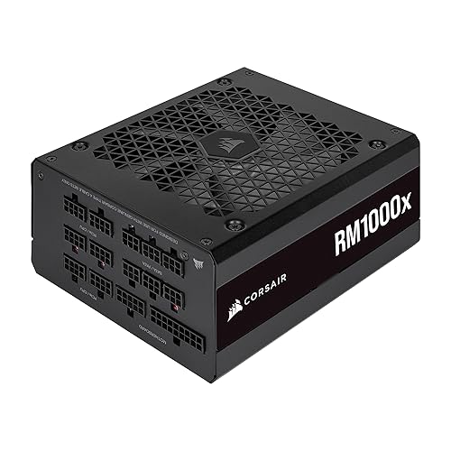 CORSAIR RM1000x Fully Modular ATX Power Supply - 80 PLUS Gold - Low-Noise Fan - Zero RPM - Black - RMx - 1000W - Black