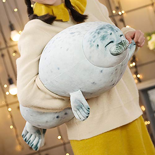 EHOTONG Cute Blob Seal Pillow, Chubby Seal Plush Hug Pillow Soft Stuffed Animal Toy (White, 24") - White - Large