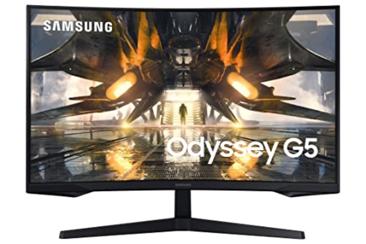 SAMSUNG 32" Odyssey G55A QHD 165Hz 1ms FreeSync Curved Gaming Monitor with HDR 10, Futuristic Design for Any Desktop, LS32AG550ENXZA - 32-inch - G50A (2022 refresh) - QHD, 165Hz Curved