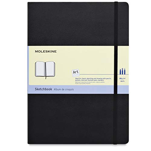 Moleskine Art Sketchbook, Hard Cover, A4 (8.25" x 11.75") Plain/Blank, Black, 96 Pages - Black - A4