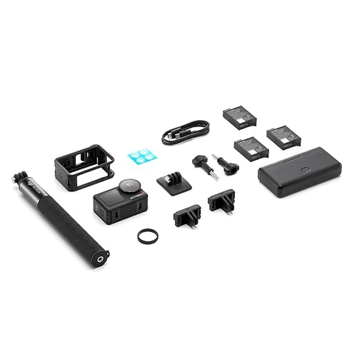 DJI Osmo Action 5 Pro Adventure Combo, Action-Kamera 4K mit 1/1.3" Sensor, 12 Std. verlängerte Akkulaufzeit mit 3 Akkus, Stabilisierung, Zwei OLED Touchscreens, Mini-Action-Kamera für Reisen, Vlog - Adventure Combo
