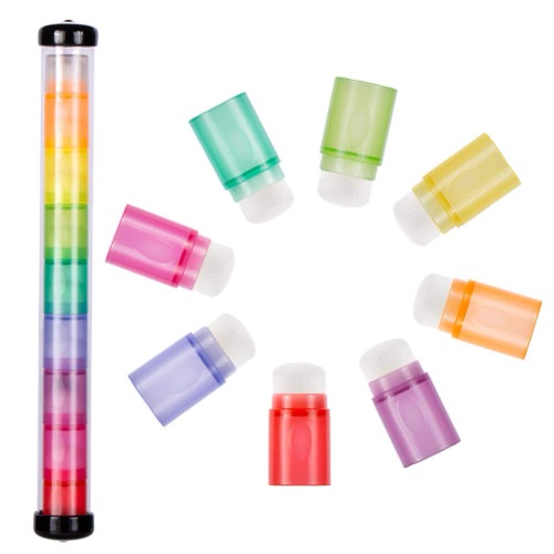 Yoseng 8 Finger Ink Blending Brushes Daubers for Painting, Drawing, Ink, Card Making, Commodities for Finger Painting, Crafter Color Coded Handles Ink Blender Tool Rainbow