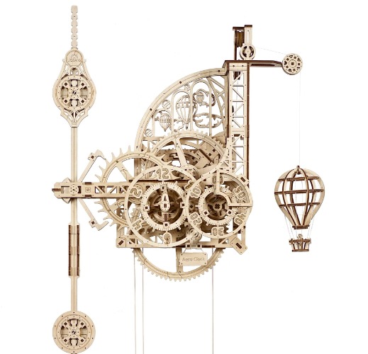 UGEARS Aero Clock 3D Puzzles - Wooden Model Kits for Adults to Build - Vintage DIY Wall Clock with Pendulum Wooden Puzzle - Self-Assembly Mechanical Clock Christmas Birthday Gifts For Teens and Adults