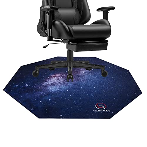 GTACOTA Office Chair Mat Gaming Chair Mat for Hardwood Floor Noise Cancelling Gaming Chair Mat 39 Inch Anti-Slip Gaming Floor Mat Scratch Resistant Mat for Office Chair Octagon Carpeted Mat - Blue