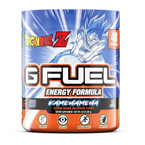 G Fuel Dragon Ball Z Energy Powder, Sugar Free, Clean Caffeine Focus Supplement, Water Mix, Strawberry Lychee Flavor, Focus Amino, Vitamin + Antioxidants Blend - 9.8 oz (40 Servings) - Lychee