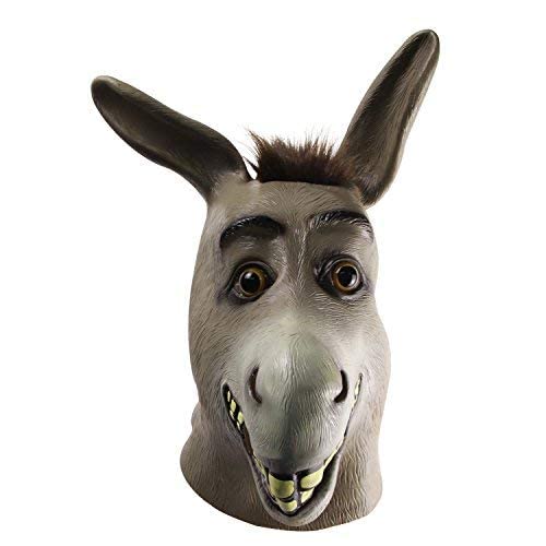 molezu Donkey Mask Latex Christmas Mask Funny Cosplay Donkey Head Mask Party Mask Animal Acting Props Stage Performance Mask