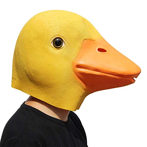 PartyCostume - Duck Mask - Halloween Latex Animal Full Head Mask