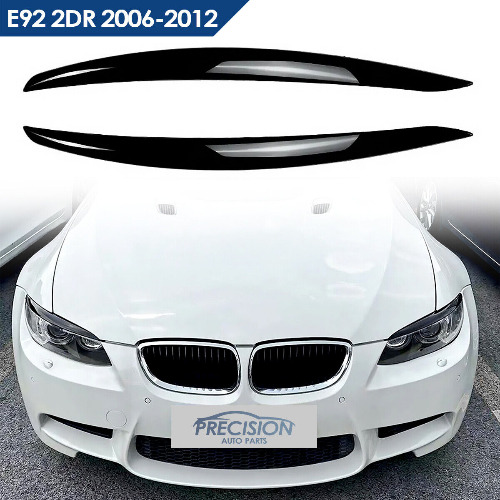 BMW E92 E93 Eyebrows Headlight Eyelid Cover Trim Gloss Black M3 Series 2006-2012