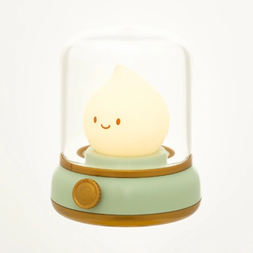 Ghost Flame Mini Desktop LED Cute Night Lamp - USB Chargeable - Green
