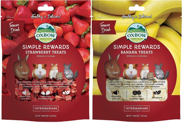 Oxbow 2 Flavor Bundle of Simple Rewards Small Pet Treats: Strawberry and Banana - 