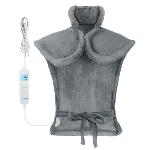 RENPHO Large Heating Pad for Back Pain Relief, 24"x33'' Electric Heated Pad for Neck and Shoulders, Fast-Heating with 6 Temperature Settings, Auto Shut Off Available, ETL Certified - Gray