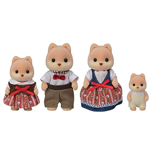Calico Critters Caramel Dog Family, Dolls, Dollhouse Figures, Collectible Toys ,3 inches - Caramel Dog Family