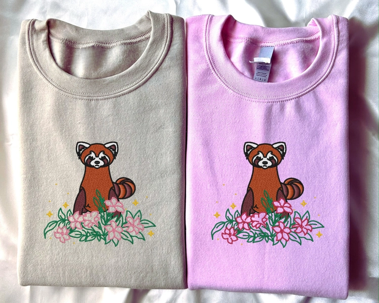 Fire Ferret embroidered sweatshirt, Ferret custom design sweatshirt, Hoodie, Anime sweatshirt