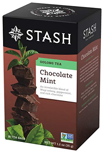 Stash Tea Chocolate Mint Wuyi Oolong Tea - Caffeinated, Non-GMO Project Verified Premium Tea with No Artificial Ingredients, 18 Count (Pack of 6) - 108 Bags Total - Chocolate Mint Wuyi - 18 Count (Pack of 6)