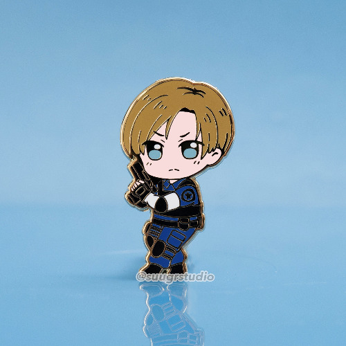Resident Evil Leon Kennedy Hard Enamel Pin - [A Grade] / Simple Rubber Back