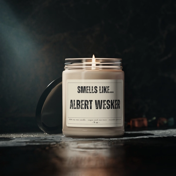 Wesker Albert Candle, Resident Game Gift, Evil 4 Videogame, Wesker RE4, Funny Gaming Gifts for Him, for Her, Evil Resident Game, Gamer Gift