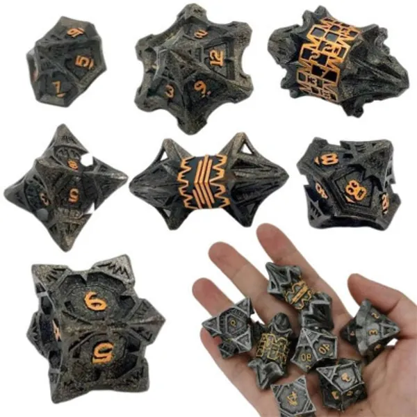 0% OFF|7 PCs Metal Relic Dice DND Dice D&D Dice For Dungeons And Dragons Role Playing MTG Pathfinder RPG Table Top Games| |   - AliExpress