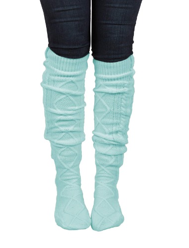 Floral Find Women's Cable Knit Knee-High Winter Boot Socks Extra Long Thigh Leg Warmers Stocking