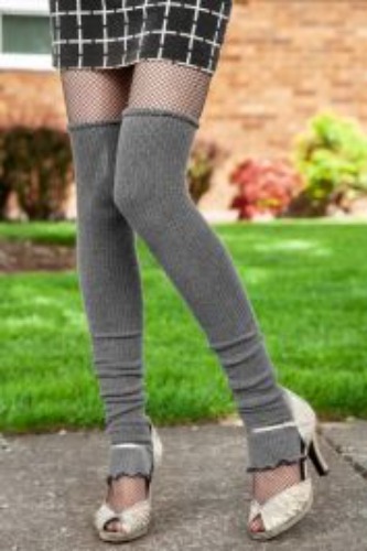Long Cuffable Scrunchable Leg Warmers / Charcoal
