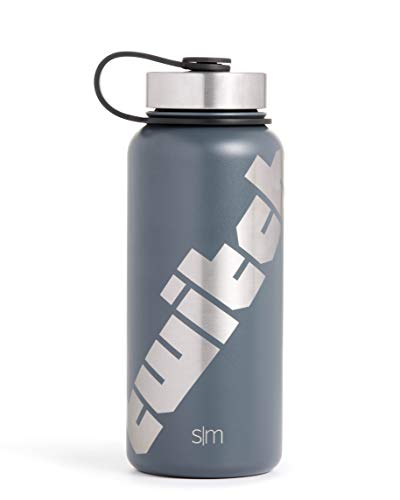 Twitch 32oz Dual Lid Water Bottle - Charcoal - Charcoal