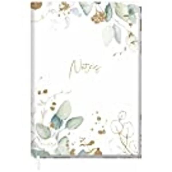 Häfft Notizbuch A5 liniert [Blattgold] von Trendstuff by 124 Seiten, 62 Blatt | ideal als Tagebuch, Bullet Journal, Ideenbuch, Schreibheft | nachhaltig & klimaneutral