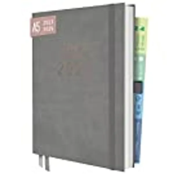 Chäff Business-Timer Deluxe 2023/2024 A5 [Grau-Rosé] Terminplaner, Wochenkalender 18 Monate: Jul 2023 - Dez 2024 | Terminkalender, Wochenplaner, Organizer | klimaneutral und nachhaltig