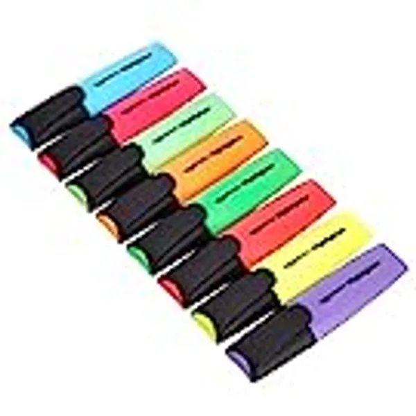 Amazon Basics Textmarker in verschiedenen leuchtenden Farben, 8 Stück