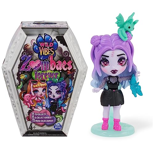 Zombaes Forever, Wild Vibes, Surprise Collectible Zombie Figure, Doll Accessories & Toy Coffin (Styles May Vary), 3.5-inch, Kids Toys for Girls