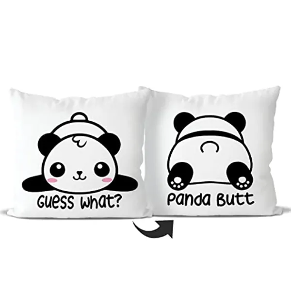 QIYUHOY Funny Panda Throw Pillow Covers for Bed,Panda Gifts for Girls Kid Calming Corner Home Bedroom Play Room Nursery Decorations, 18x18 Inch Pillowcase