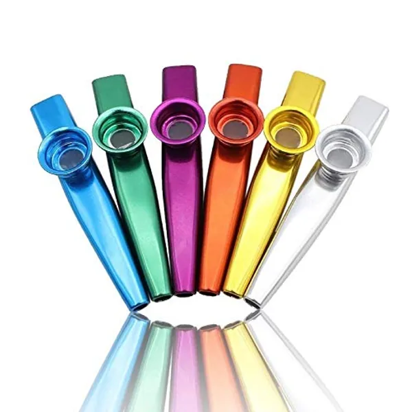 LovesTown Kazoos Musical Instruments,6 PCS Metal Kazoos Flute for Kids Gift Price Party Favor Gift Bag Fillers