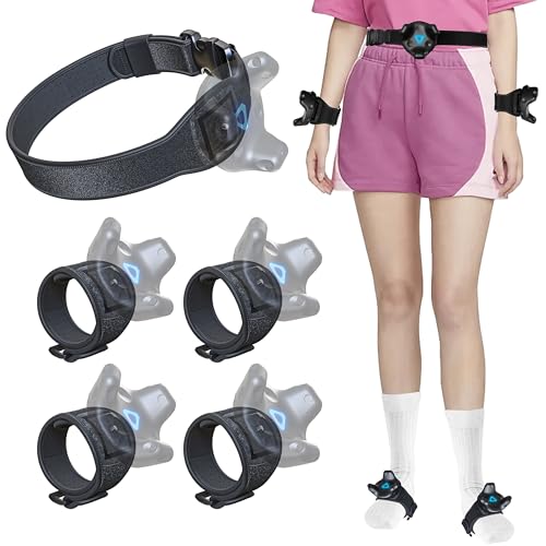 Skywin VR Tracker Belt Tracker Hand, Feet and Leg Strap Bundle for HTC Vive System Tracker Pucks (1Belt, 2 Hands. 2 Feet, 2 Leg)