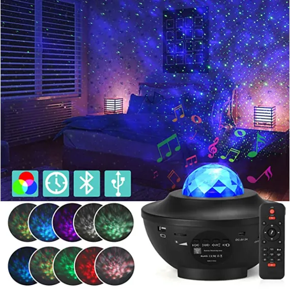 Free shipping New LED Starry Projector Night Light Music Player with 21 Lighting Modeswith Remote Control USB Party Decor  Star Projector Starry