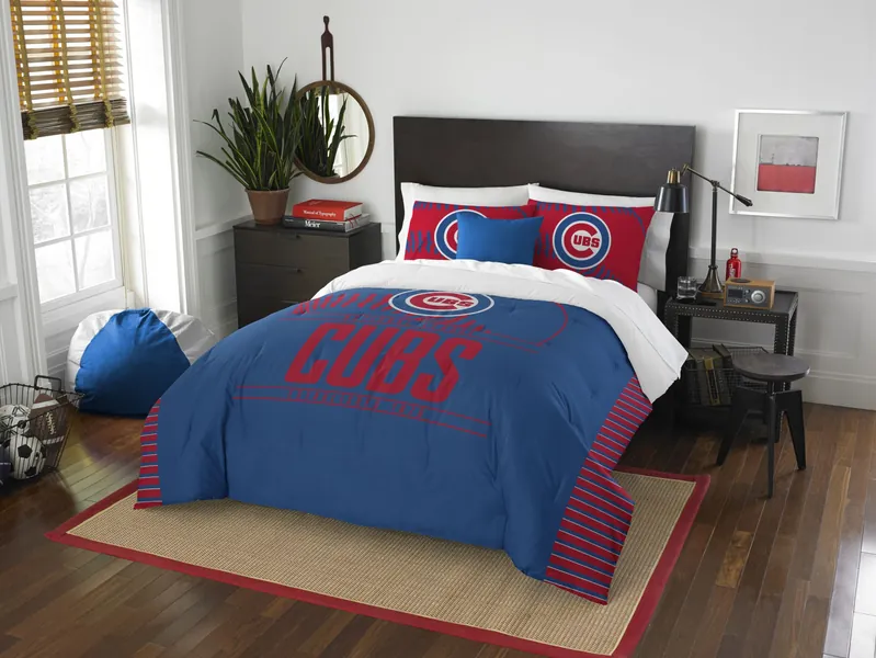 Cubs OFFICIAL Major League Baseball, Bedding, Grand Slam Full/Queen Printed Comforter (86x 86) & 2 Shams (24x 30) Set by The Northwest Company