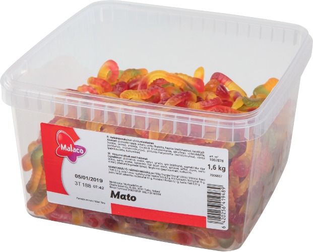 Malaco Mato -gummy worms, 1,6 kg
