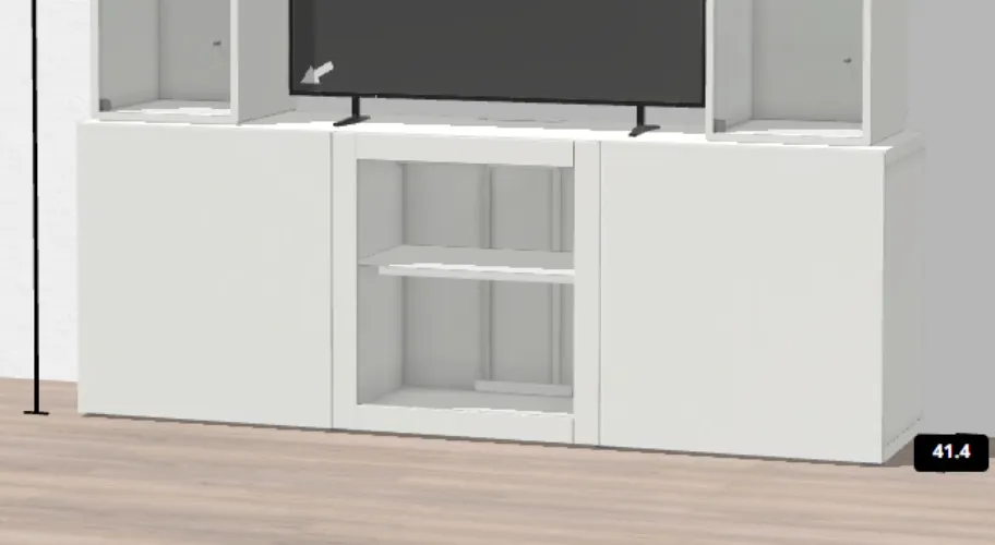 IKEA BESTÅ Tv-stand + doors, shelves and a glass display 180x40x64 cm