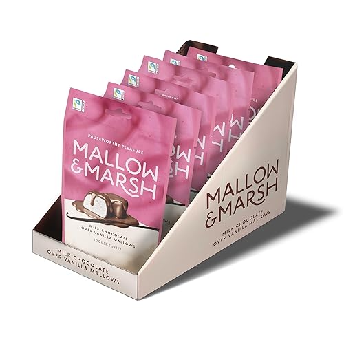Mallow & Marsh Vanilla Coated in Milk Chocolate Marshmallow Sharing Bag - Multipack – 6 x 100g - Vanilla - single