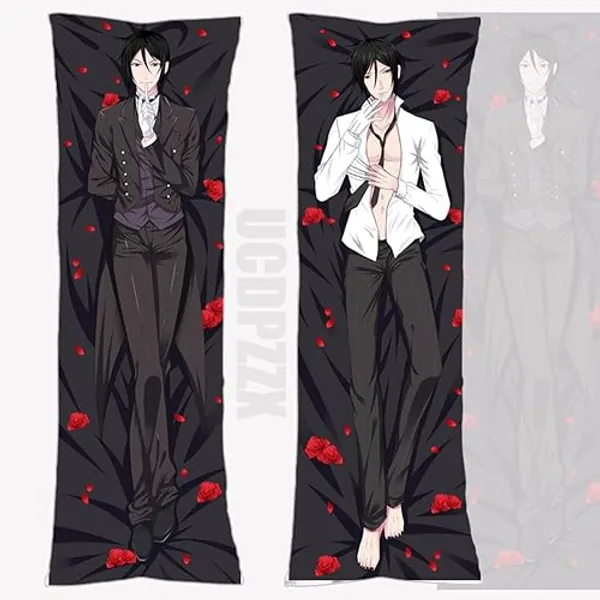 UCDPZZX Anime Body Pillows Body Pillow Case Girl Anime Body Pillow Pillowcase Japanese Anime Body Pillow Cover Dakimakura 59 x 20 Inch Hugging Pillow Cover (Black Butler) - Black Butler