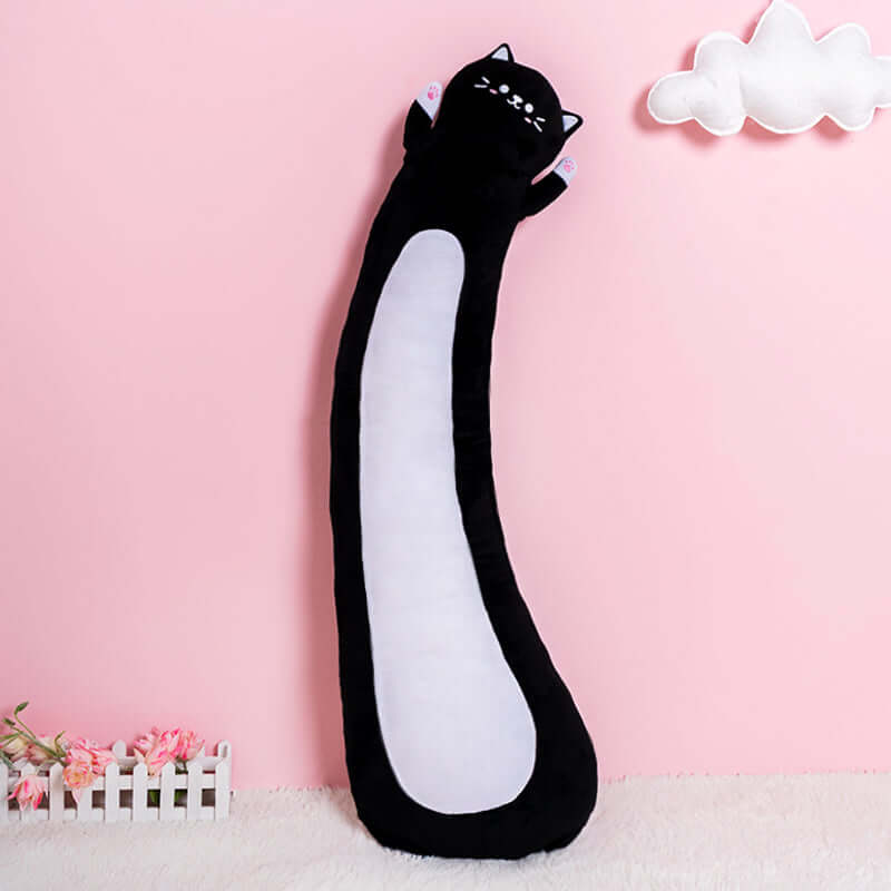 Mewaii® Long Cat Kitten Fidget Pillow | Kitten Black Smile / Giant/44 inch