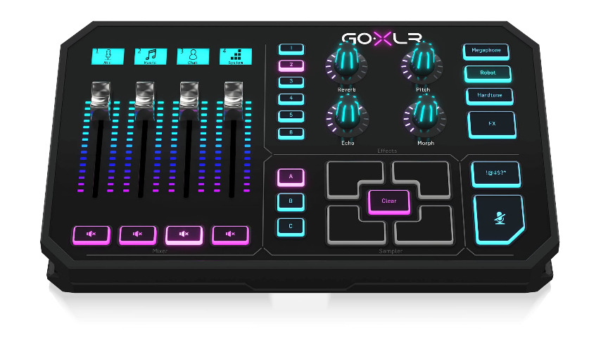 TC Helicon GoXLR Revolutionary Online Broadcaster Platform with 4-Channel Mixer, Motorized Faders, Sound Board and Vocal Effects, Officially Supported on Windows - GoXLR